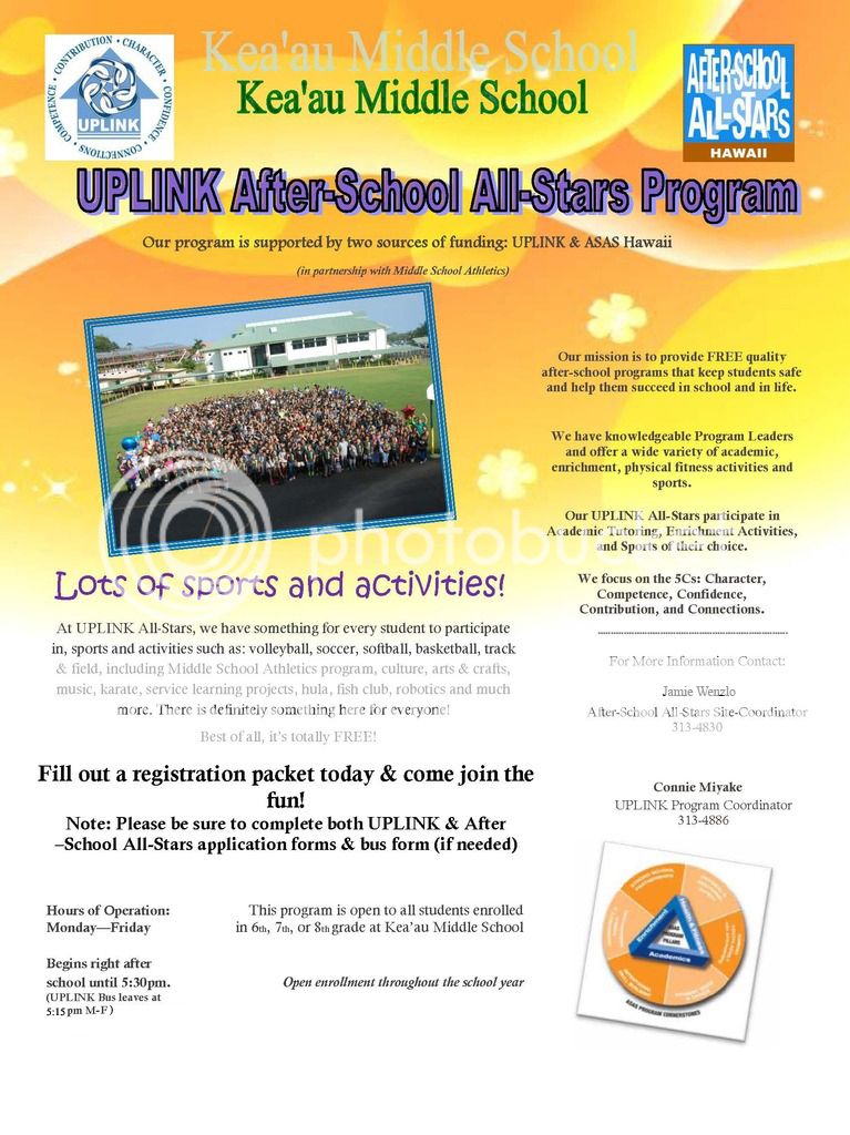 Uplink / After-School All-Stars Flier