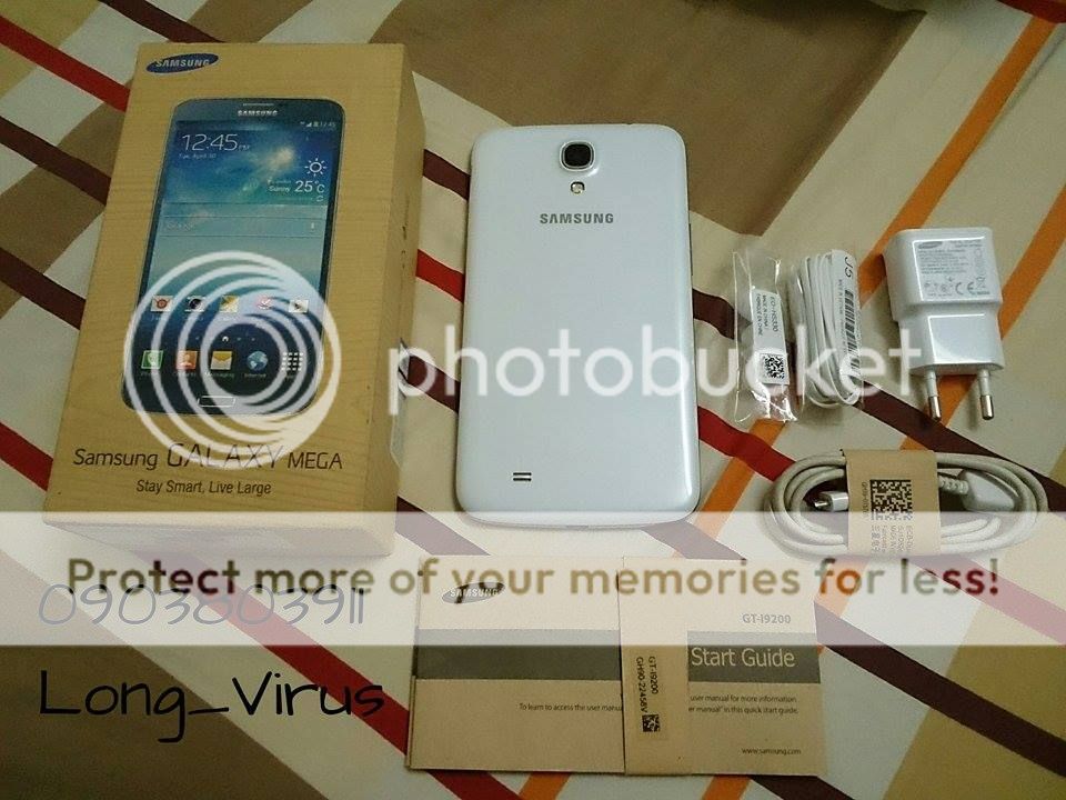 cần bán Samsung Galaxy Mega 6.3 màu Trắng - hàng Viễn Thông A - full box - đẹp 98% - 2