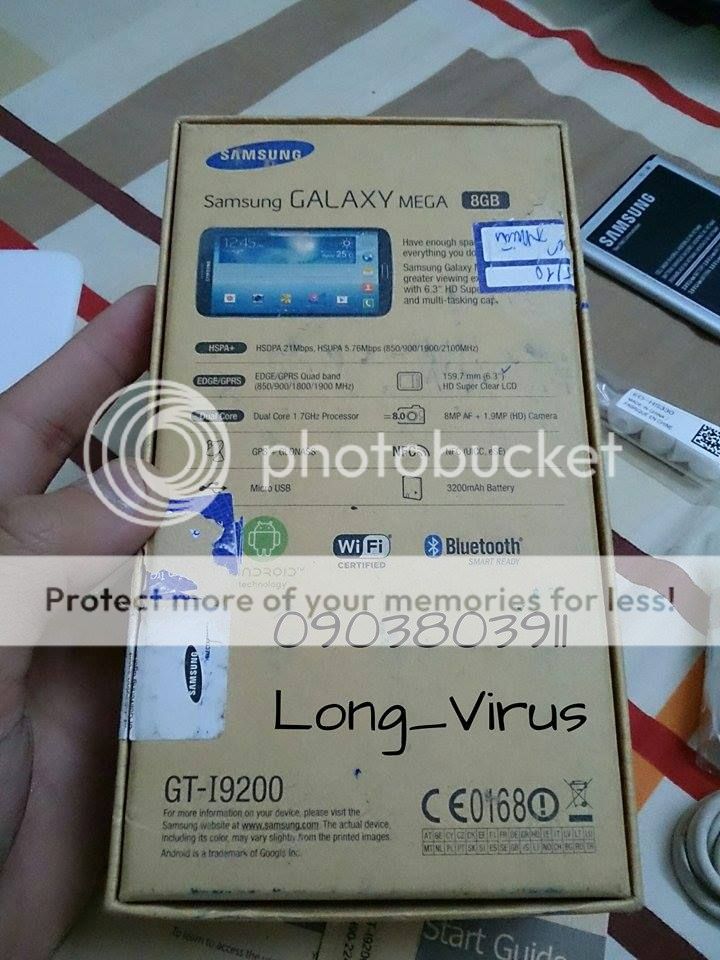 cần bán Samsung Galaxy Mega 6.3 màu Trắng - hàng Viễn Thông A - full box - đẹp 98% - 9